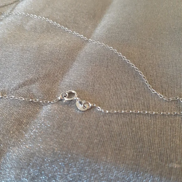 1/2 Price Marked Sterling Silver Genuine Garnet and White Topaz Pendant, Chain - Picture 8 of 12